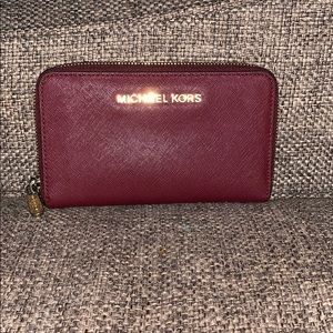 Maroon Michael Kors wallet